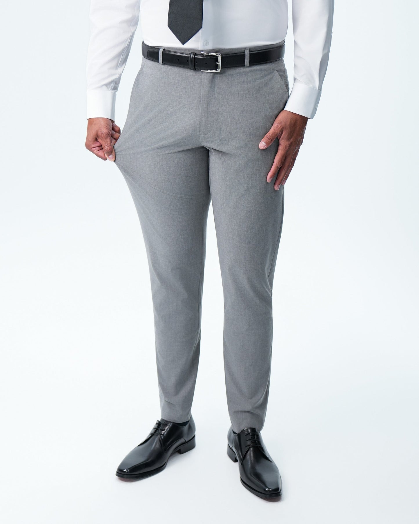 Athletic Fit Stretch Suit Pants - Lightweight Heathered Smoked Grey | State & Liberty Suits|Bottoms