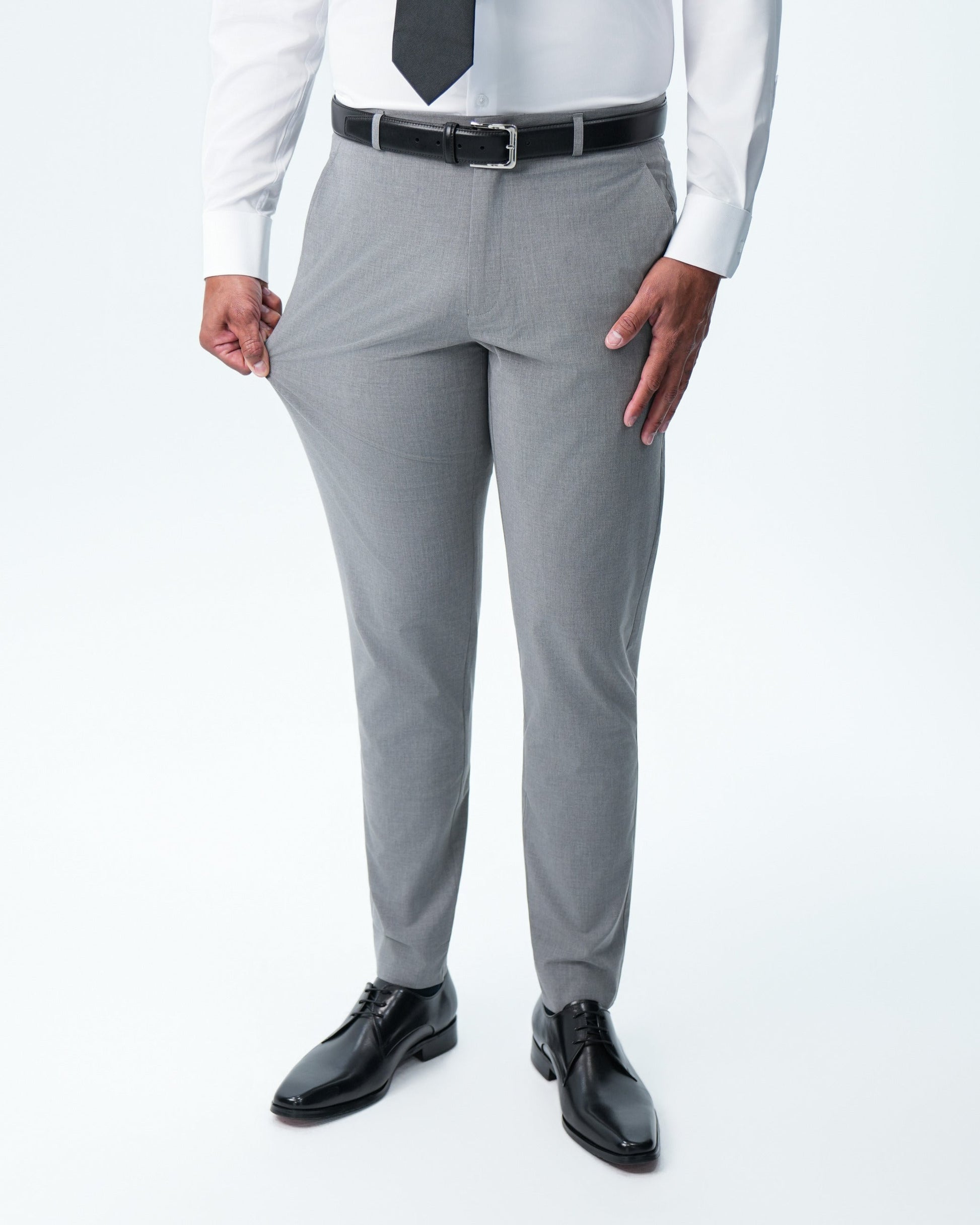 Athletic Fit Stretch Suit Pants - Lightweight Heathered Smoked Grey | State & Liberty Suits|Bottoms