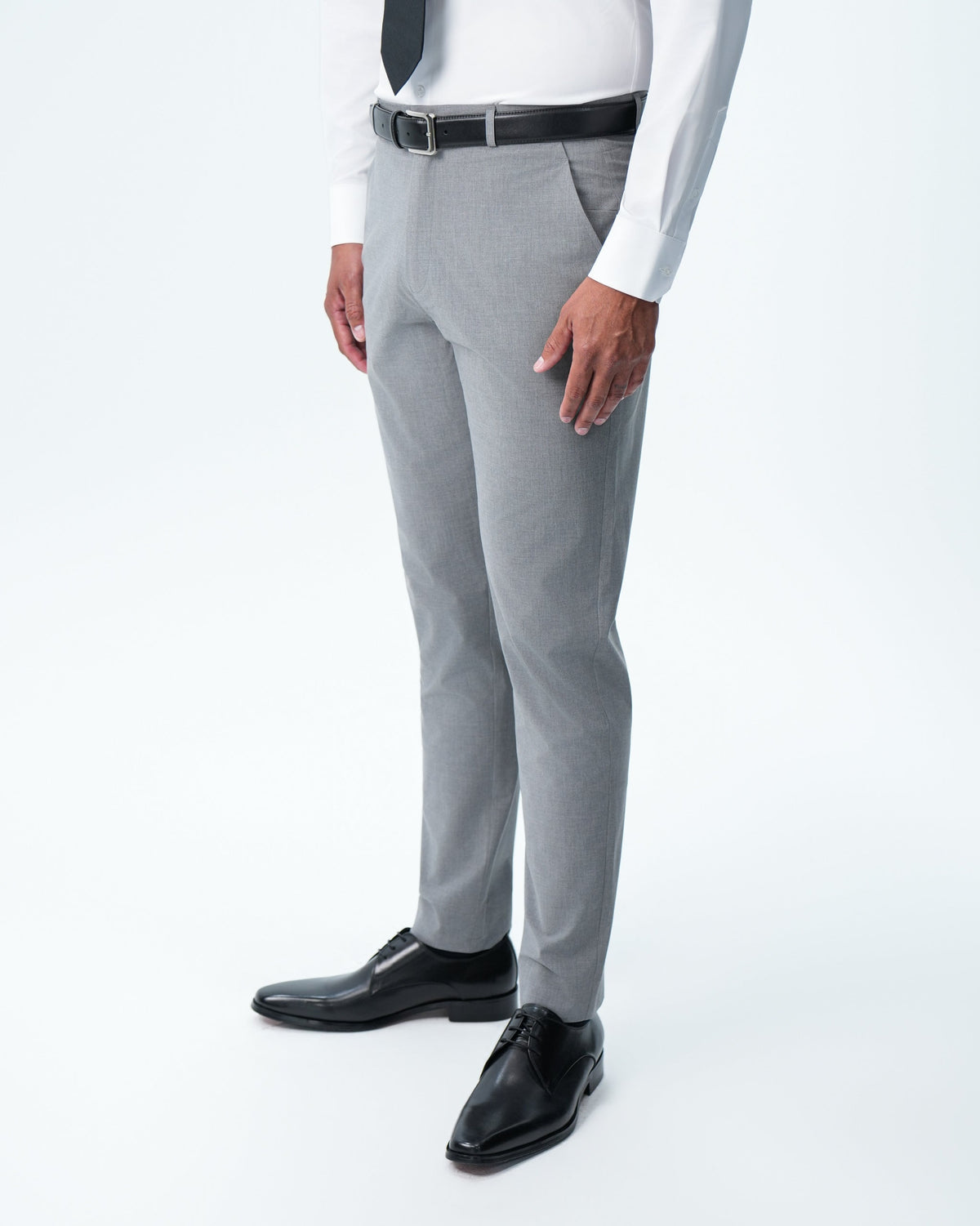 Athletic Fit Stretch Suit Pants - Lightweight Heathered Smoked Grey | State & Liberty Suits|Bottoms