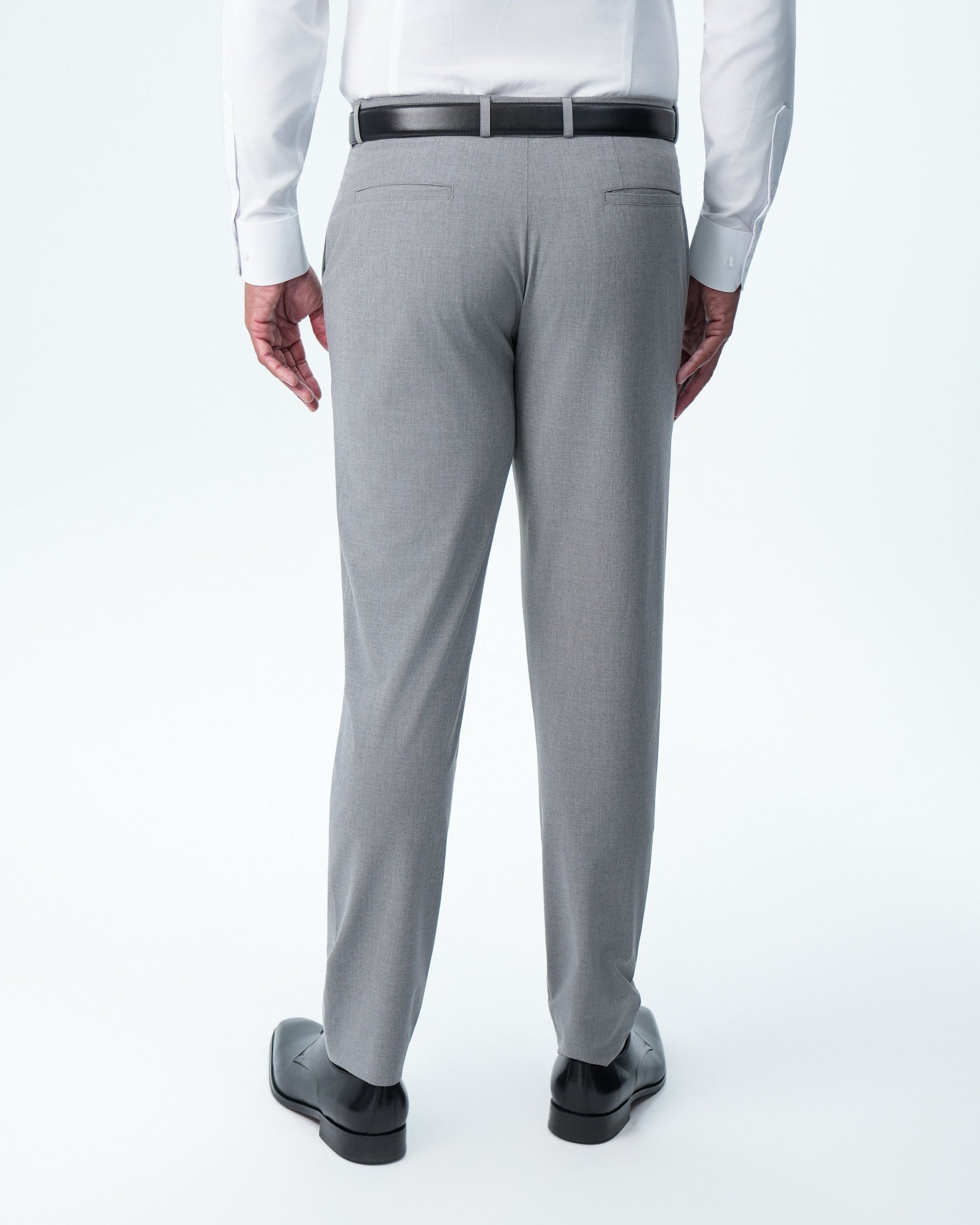 Athletic Fit Stretch Suit Pants - Lightweight Heathered Smoked Grey | State & Liberty Suits|Bottoms