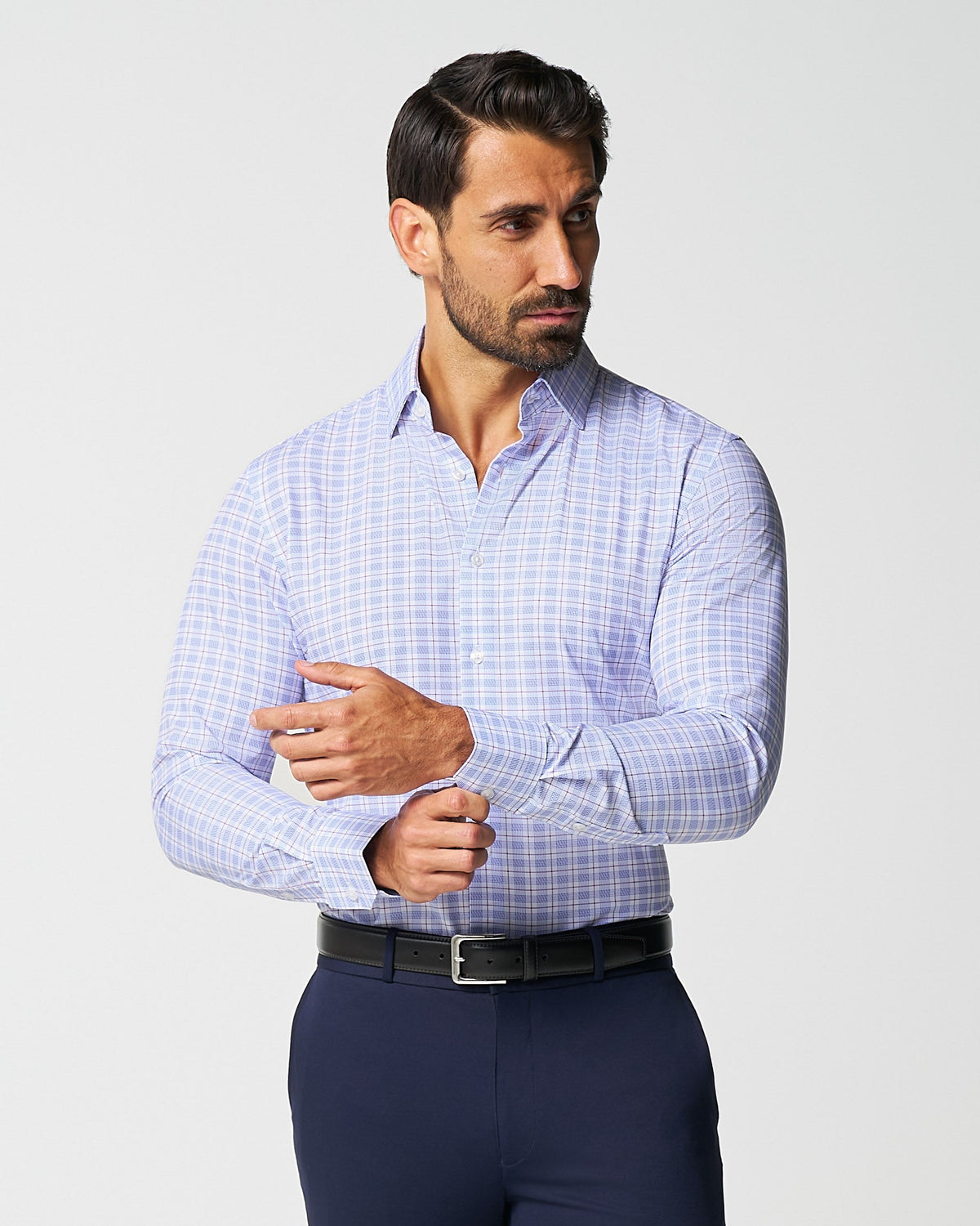 "The Baron" Purple and Blue Plaid | State & Liberty Dress Shirts