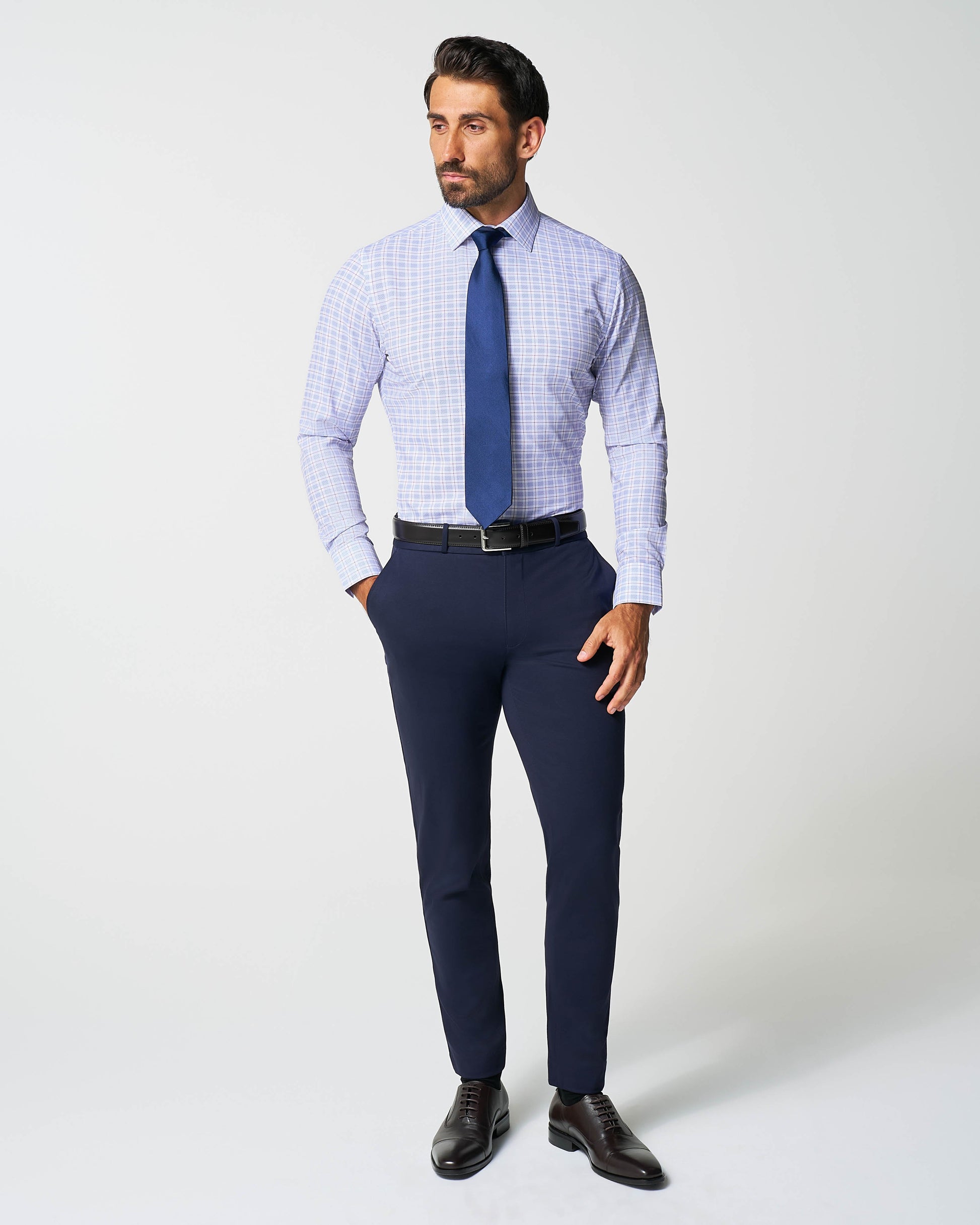 "The Baron" Purple and Blue Plaid | State & Liberty Dress Shirts