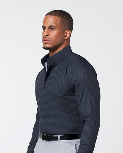 "The Avenue" Charcoal Grey & Light Grey Windowpane | State & Liberty Dress Shirts
