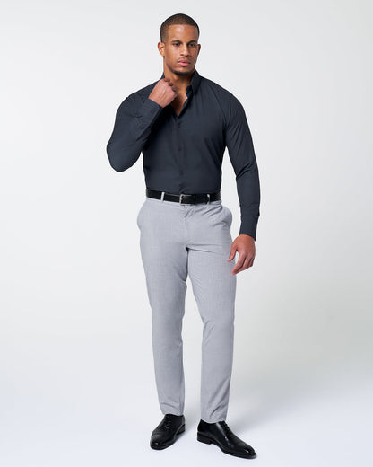 "The Avenue" Charcoal Grey & Light Grey Windowpane | State & Liberty Dress Shirts