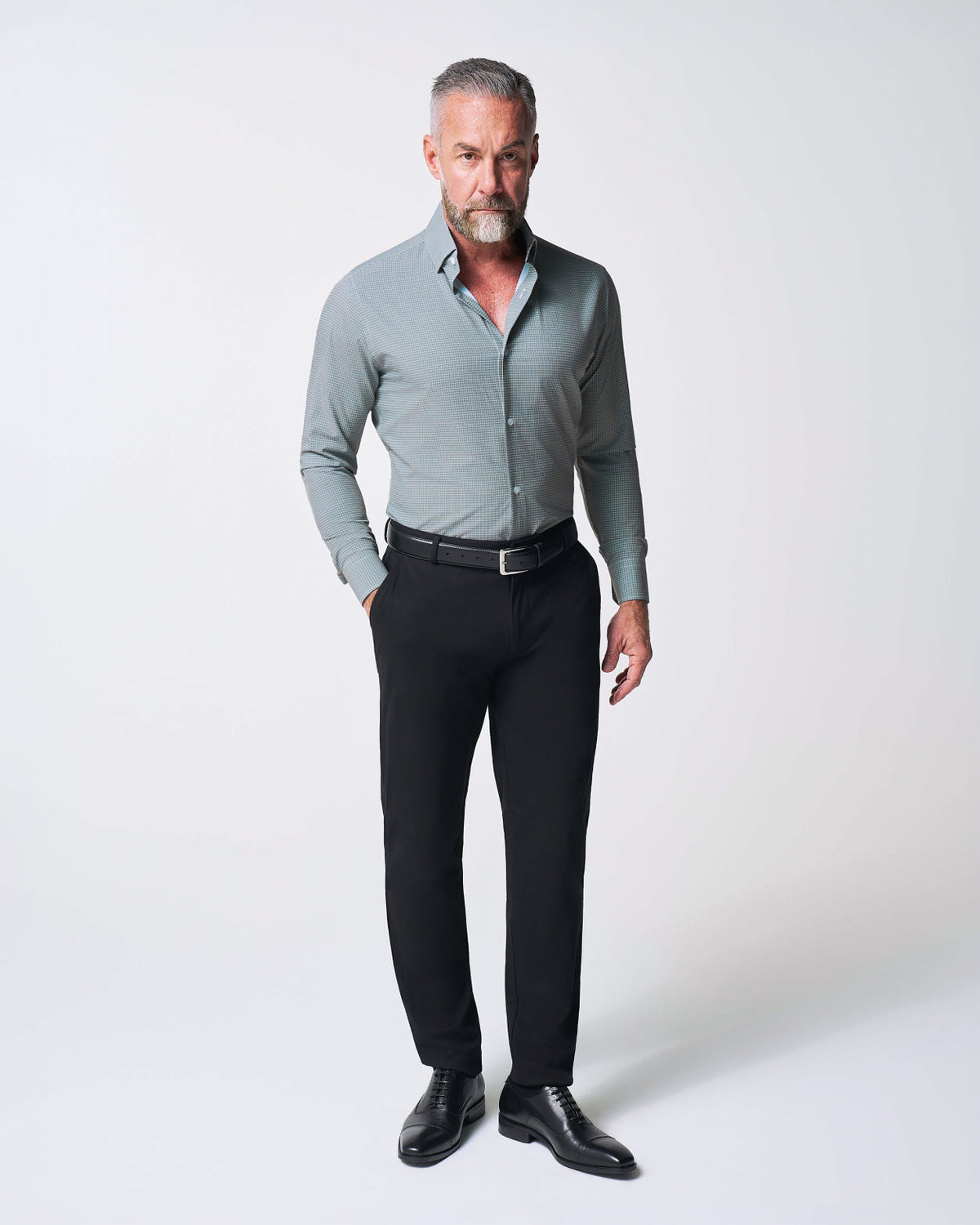 "The La Porta" Green, White, & Black Mini Double Check | State & Liberty Dress Shirts