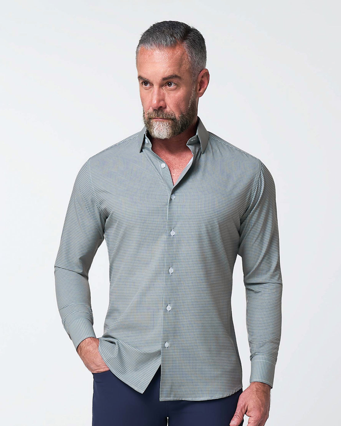 "The La Porta" Green, White, & Black Mini Double Check | State & Liberty Dress Shirts