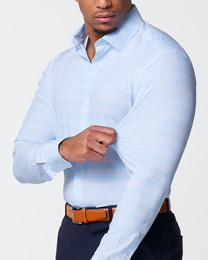 "The Flynn" Light Blue & White Plaid | State & Liberty Dress Shirts
