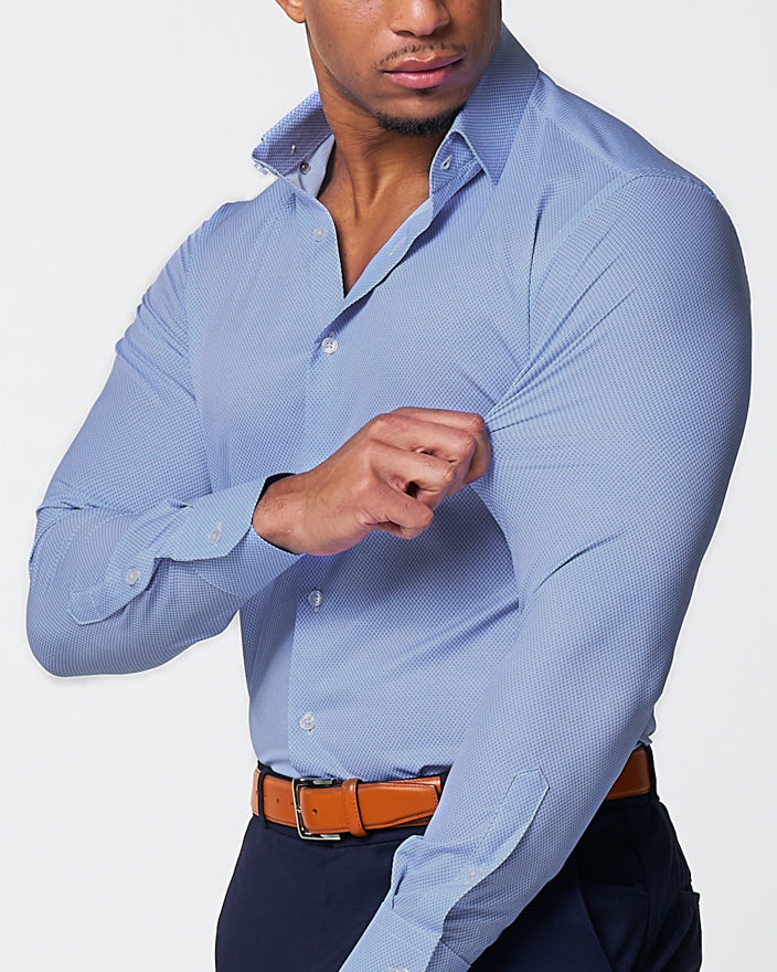 "The Morrison" Blue & White Mini Pattern | State & Liberty Dress Shirts
