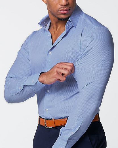 "The Morrison" Blue & White Mini Pattern | State & Liberty Dress Shirts