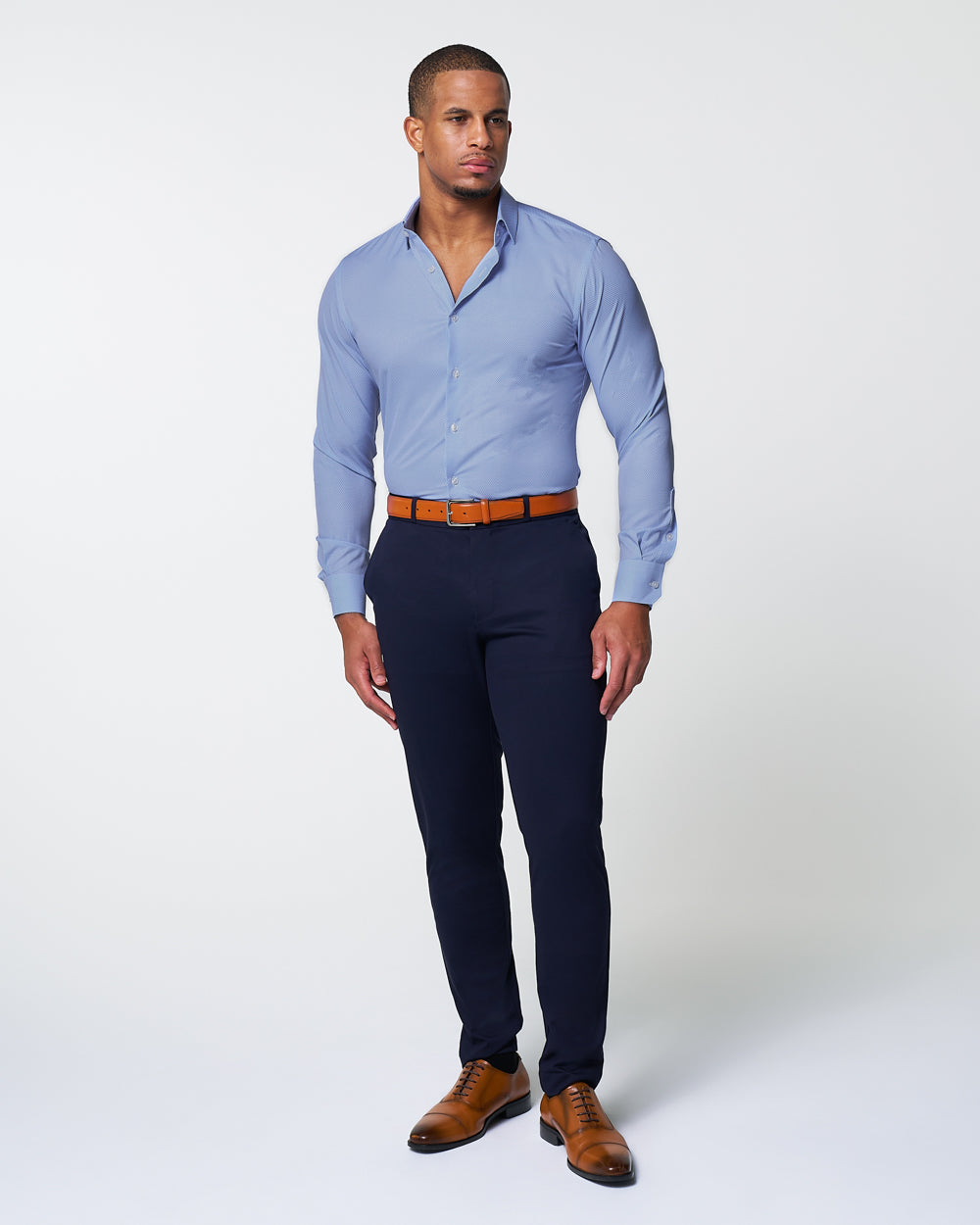 "The Morrison" Blue & White Mini Pattern | State & Liberty Dress Shirts