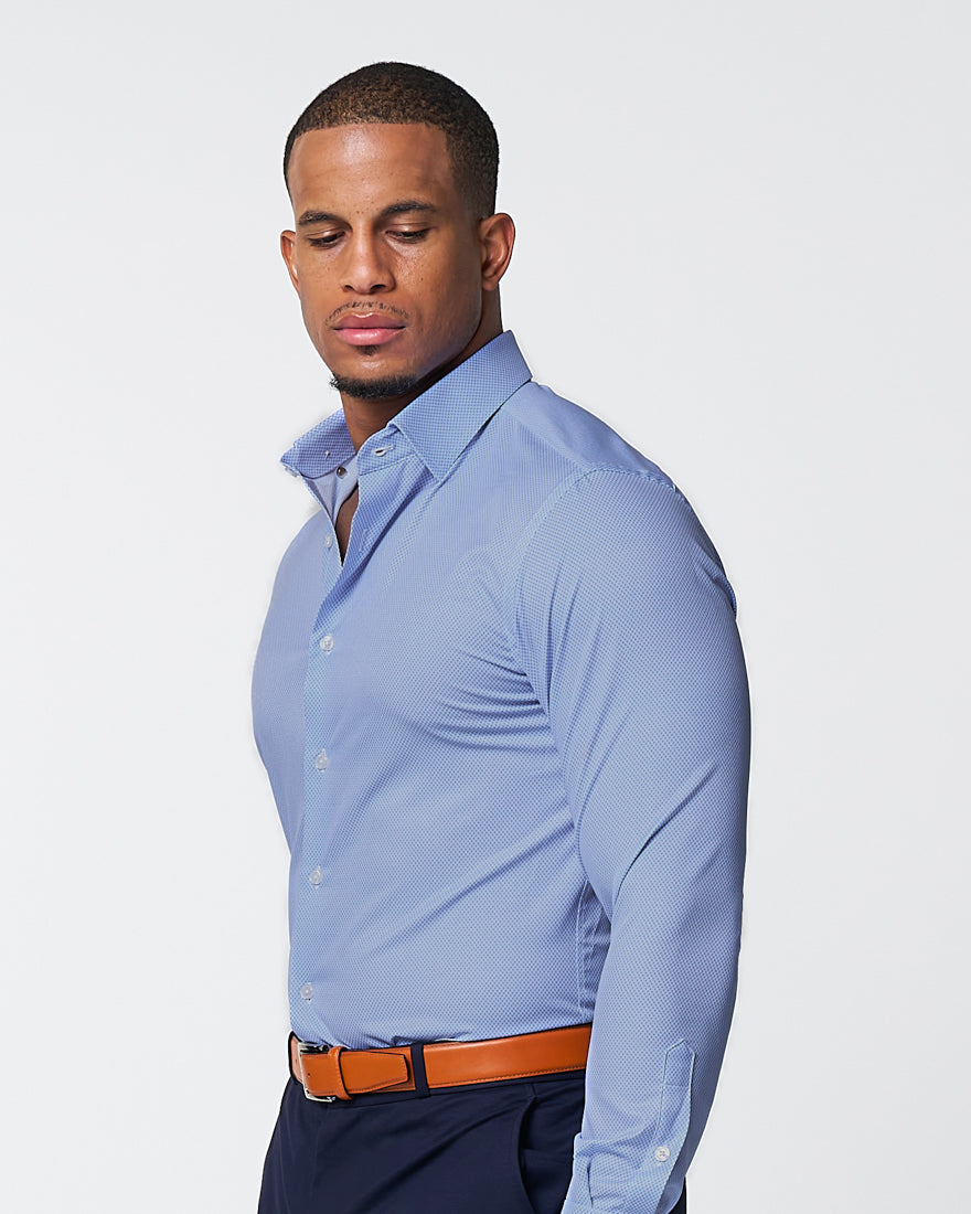 "The Morrison" Blue & White Mini Pattern | State & Liberty Dress Shirts