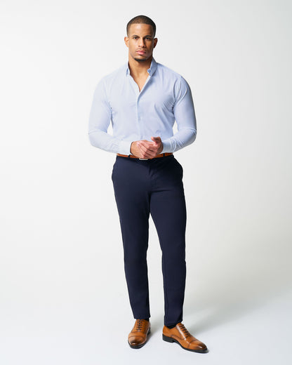 "The Watertown" White & Light Blue Mini Windowpane | State & Liberty Dress Shirts