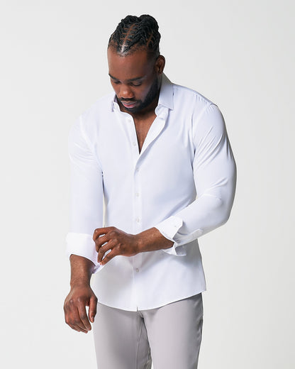 "The Everest" Winter-Weight Solid White | State & Liberty Dress Shirts