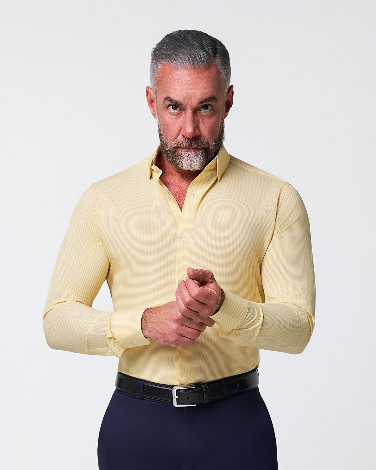 "The Stanley" Yellow Microcheck | State & Liberty Dress Shirts