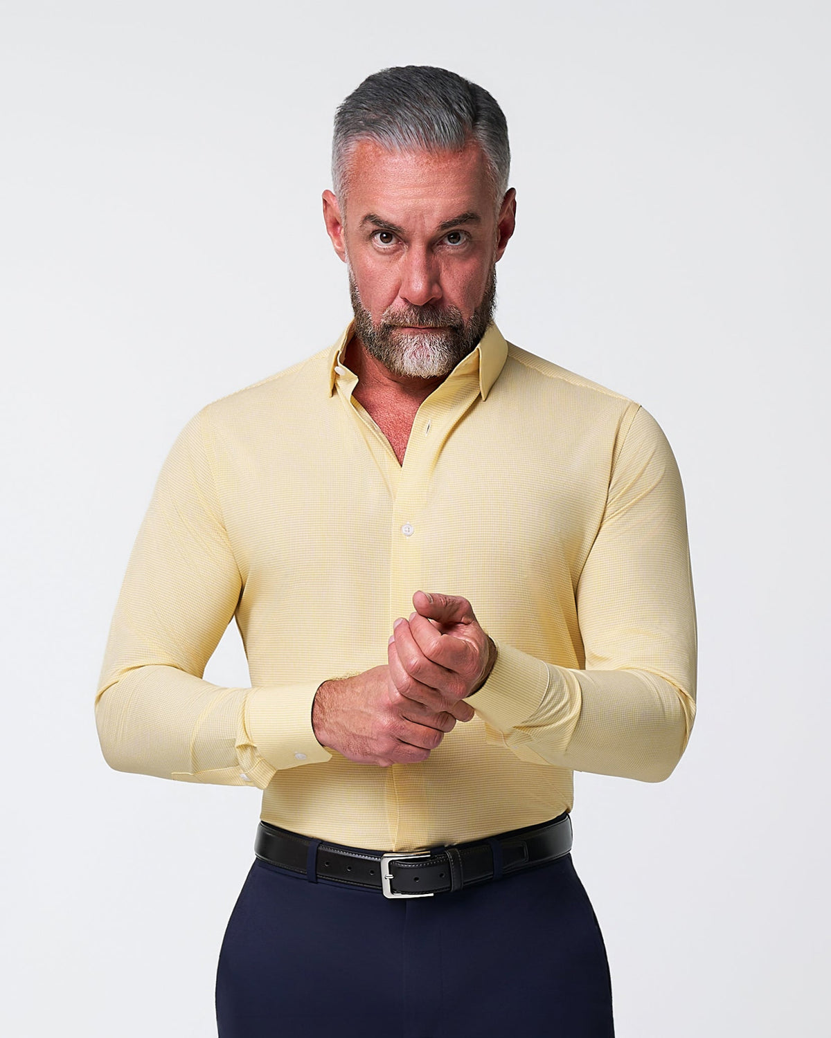 "The Stanley" Yellow Microcheck | State & Liberty Dress Shirts