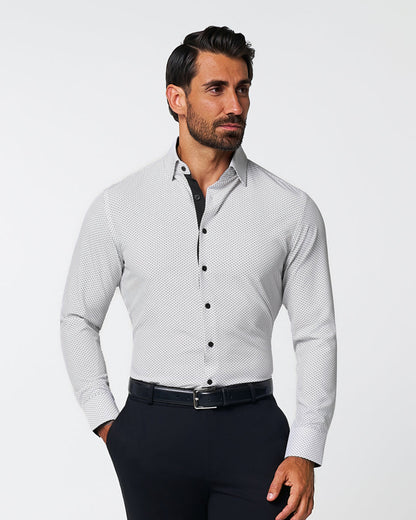 "The Tatar" White With Black Dots | State & Liberty Dress Shirts