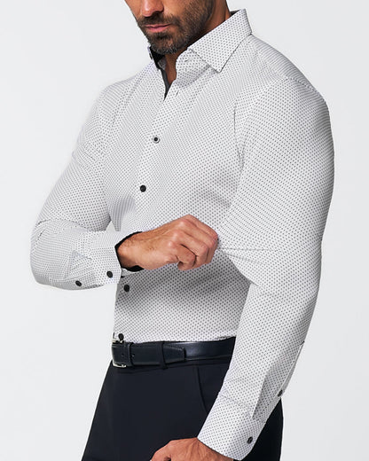 "The Tatar" White With Black Dots | State & Liberty Dress Shirts
