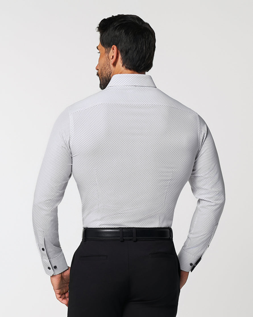 "The Tatar" White With Black Dots | State & Liberty Dress Shirts