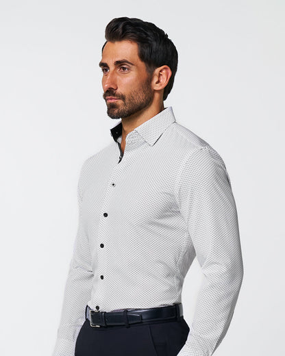 "The Tatar" White With Black Dots | State & Liberty Dress Shirts