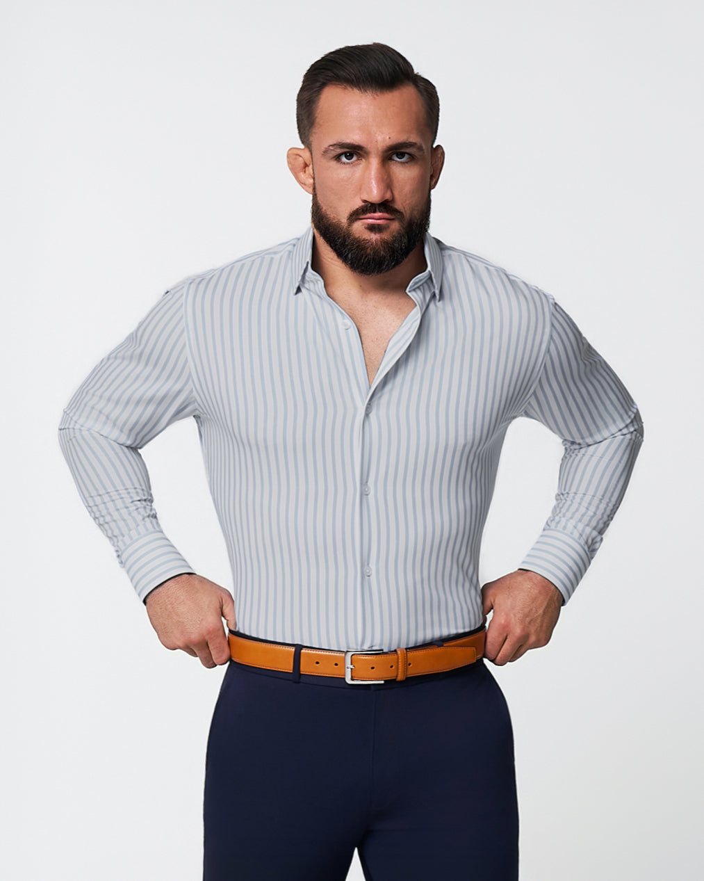 "The Francisco" Light Blue Mid-Stripe | State & Liberty Dress Shirts