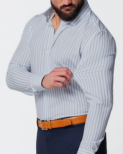 "The Francisco" Light Blue Mid-Stripe | State & Liberty Dress Shirts