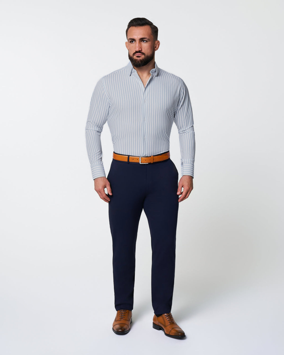 "The Francisco" Light Blue Mid-Stripe | State & Liberty Dress Shirts