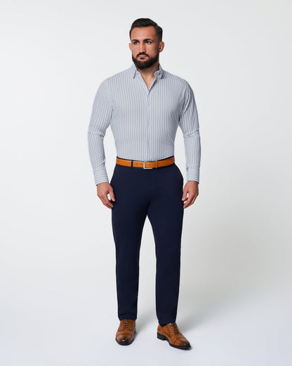 "The Francisco" Light Blue Mid-Stripe | State & Liberty Dress Shirts