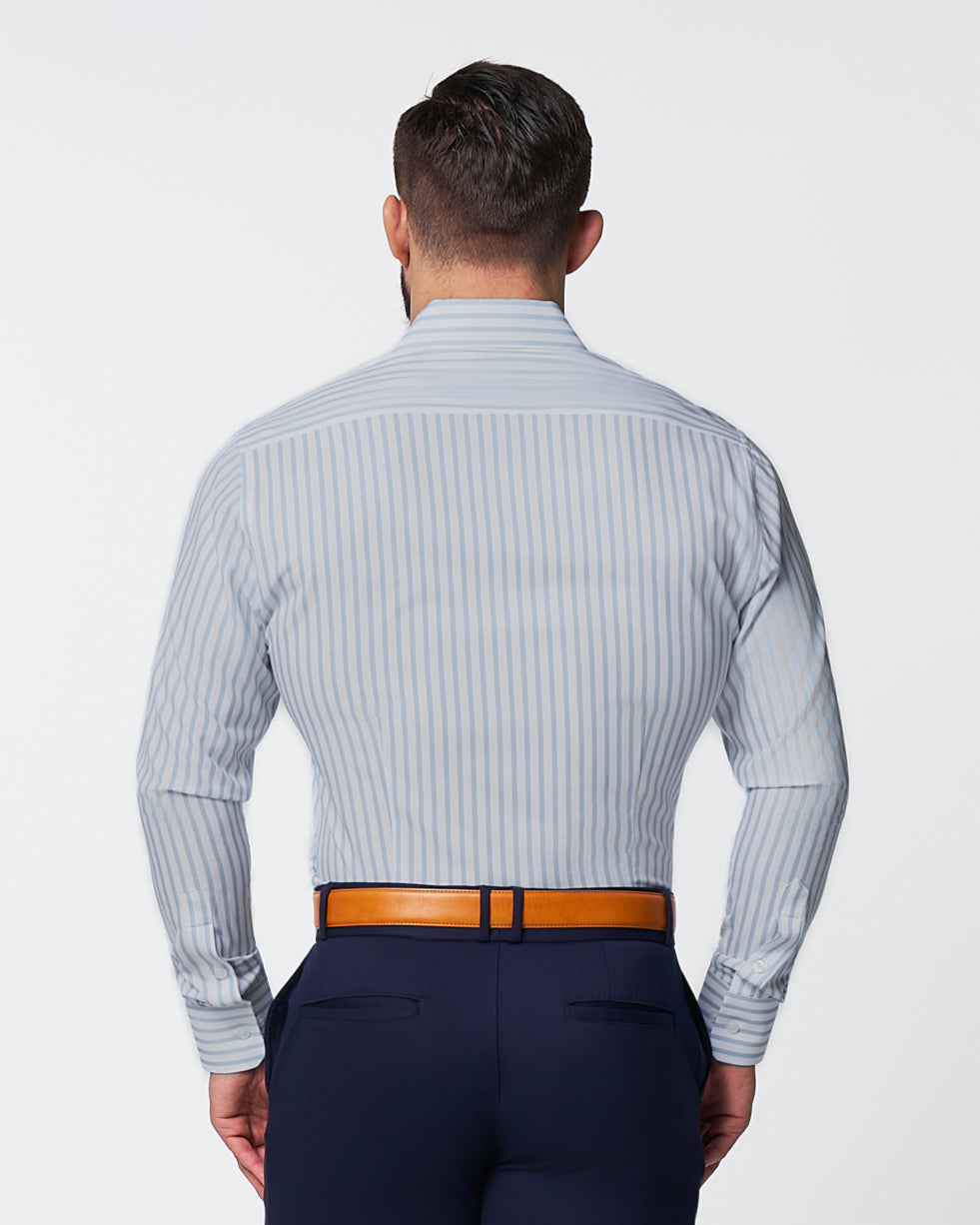 "The Francisco" Light Blue Mid-Stripe | State & Liberty Dress Shirts
