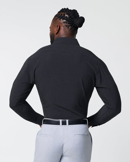"The Reader" Black with White Dots | State & Liberty Dress Shirts