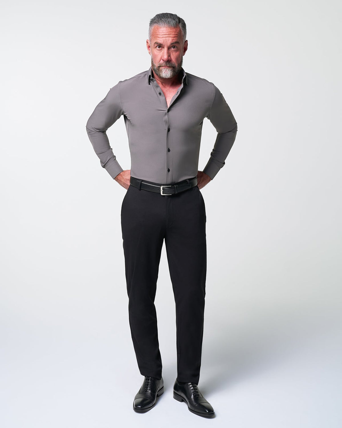 "The Wayne" Solid Grey | State & Liberty Dress Shirts