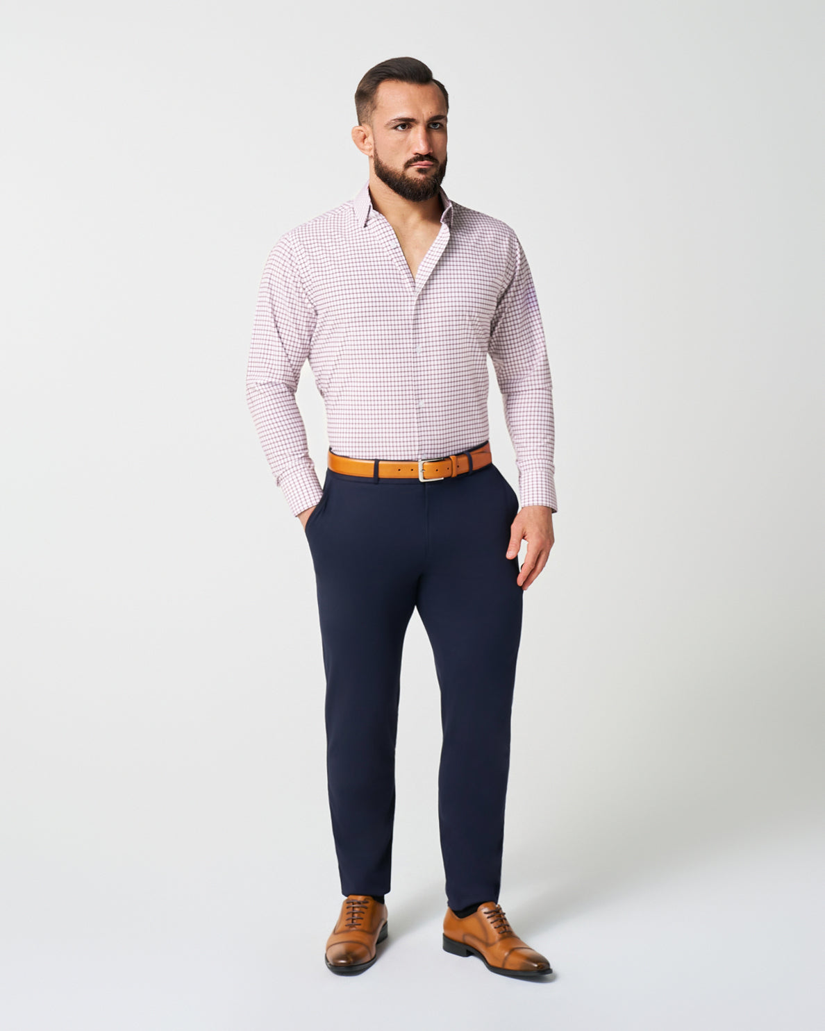 "The Maurice" Maroon Windowpane | State & Liberty Dress Shirts