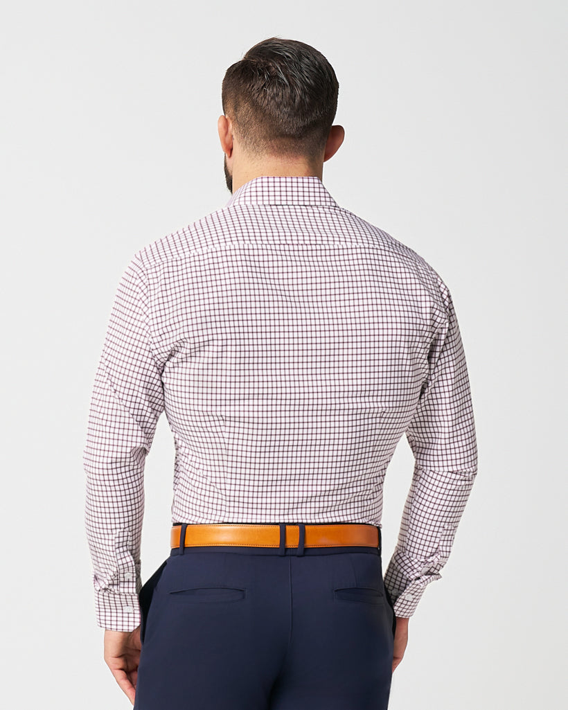 "The Maurice" Maroon Windowpane | State & Liberty Dress Shirts