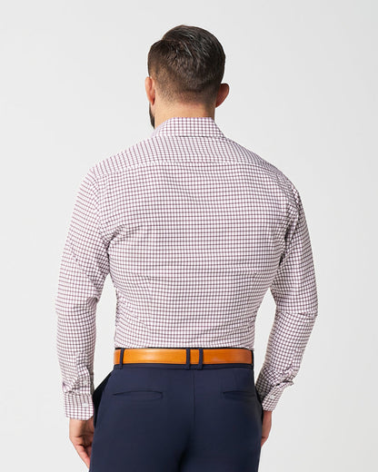 "The Maurice" Maroon Windowpane | State & Liberty Dress Shirts
