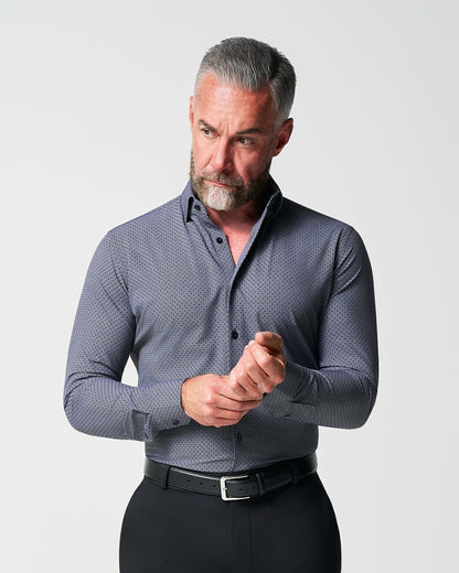 "The Remington" Black and White Star Geo Print | State & Liberty Dress Shirts