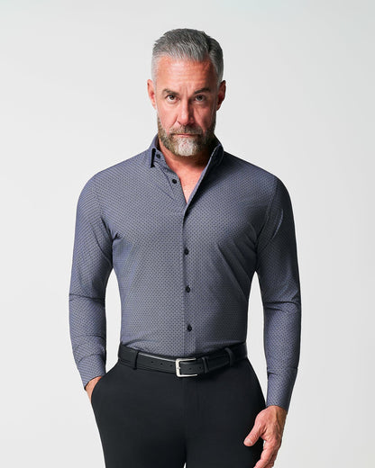 "The Remington" Black and White Star Geo Print | State & Liberty Dress Shirts