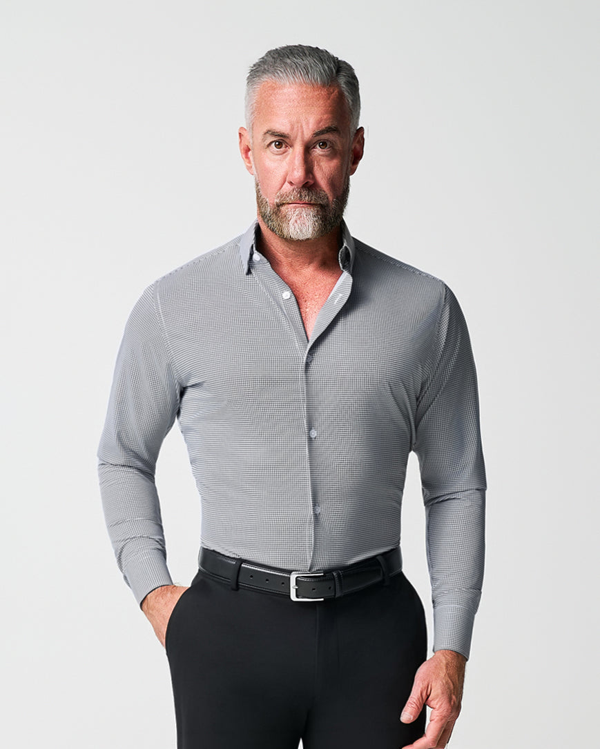 "The Newbury" Black Windowpane | State & Liberty Dress Shirts