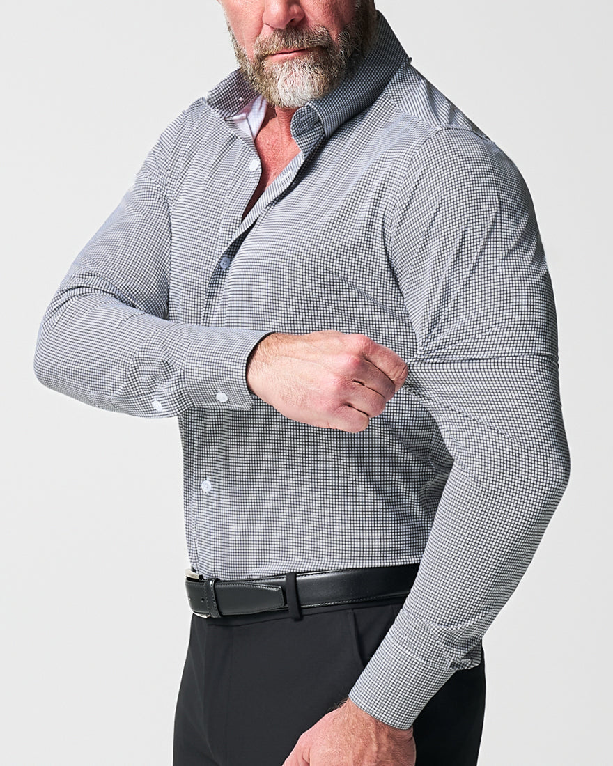 "The Newbury" Black Windowpane | State & Liberty Dress Shirts