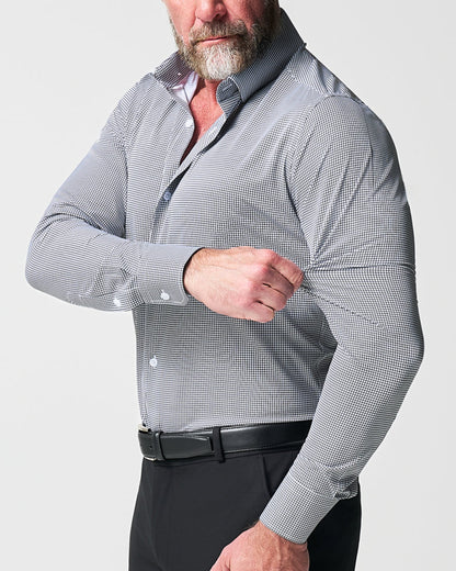 "The Newbury" Black Windowpane | State & Liberty Dress Shirts