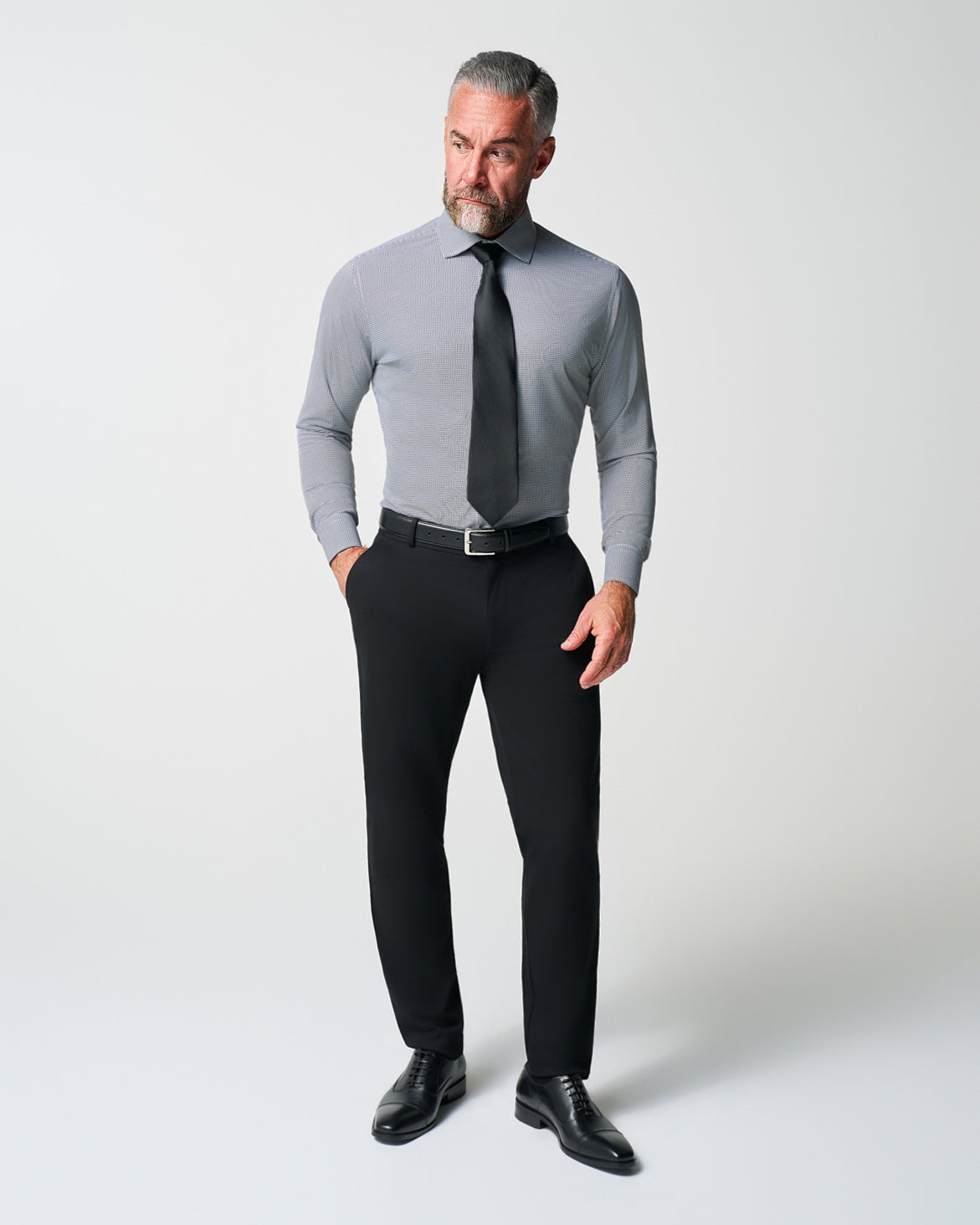 "The Newbury" Black Windowpane | State & Liberty Dress Shirts