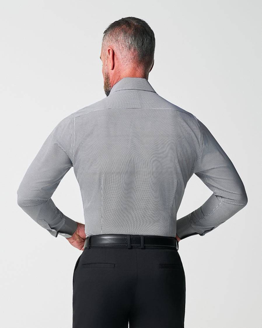 "The Newbury" Black Windowpane | State & Liberty Dress Shirts