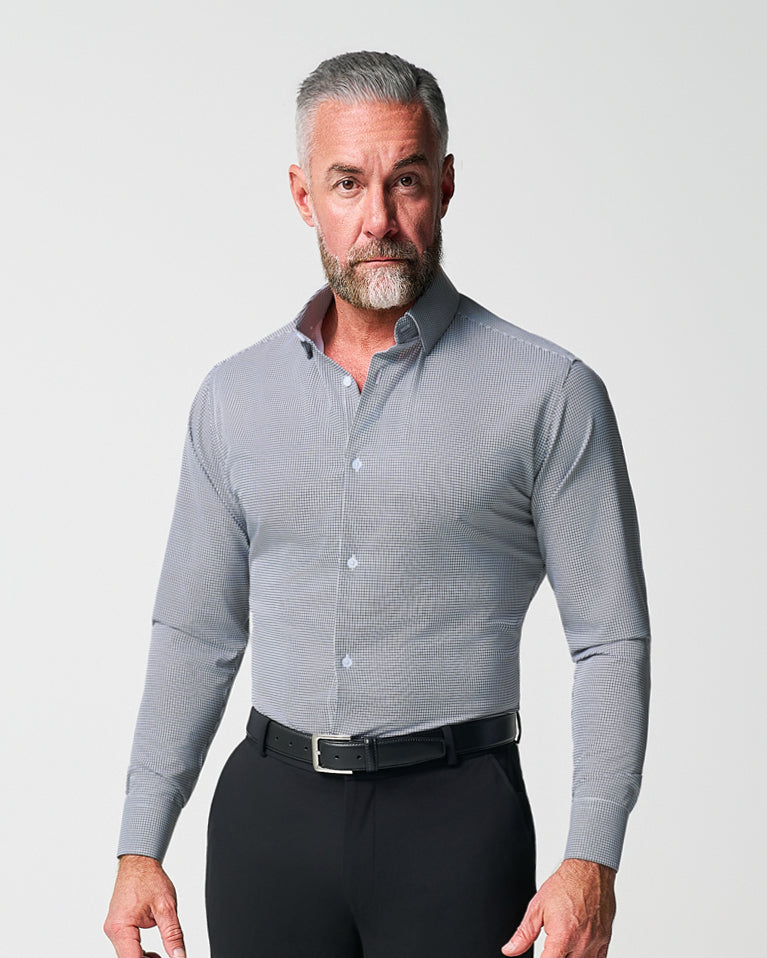 "The Newbury" Black Windowpane | State & Liberty Dress Shirts