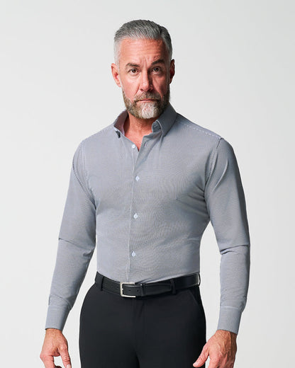"The Newbury" Black Windowpane | State & Liberty Dress Shirts