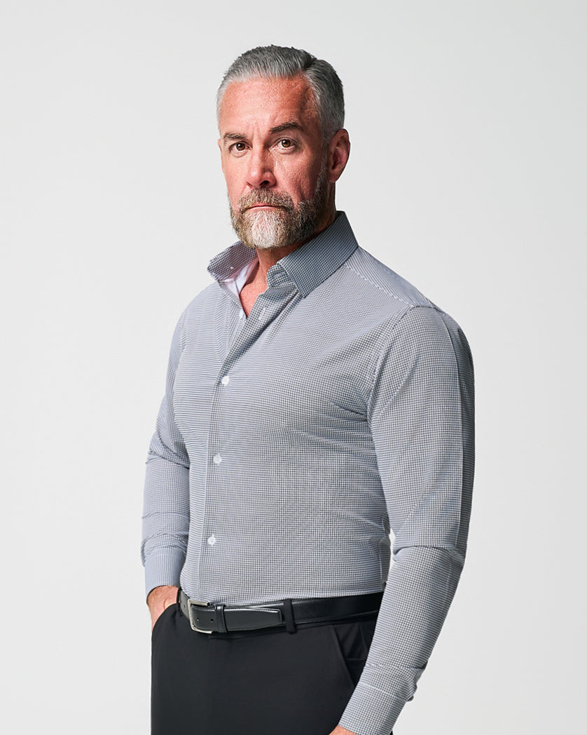 "The Newbury" Black Windowpane | State & Liberty Dress Shirts