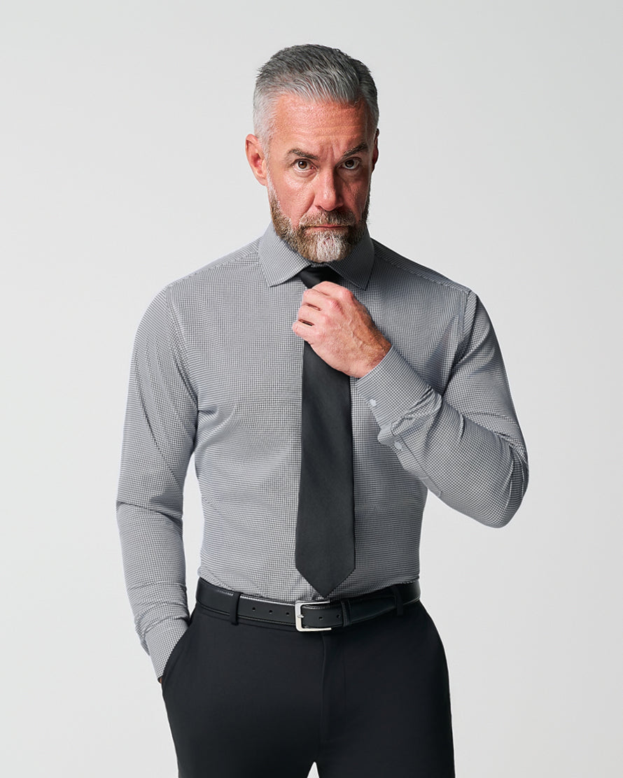 "The Newbury" Black Windowpane | State & Liberty Dress Shirts
