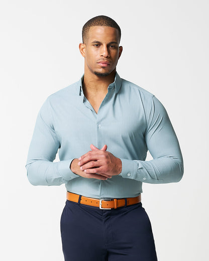 "The Kane" Green & White Houndstooth | State & Liberty Dress Shirts