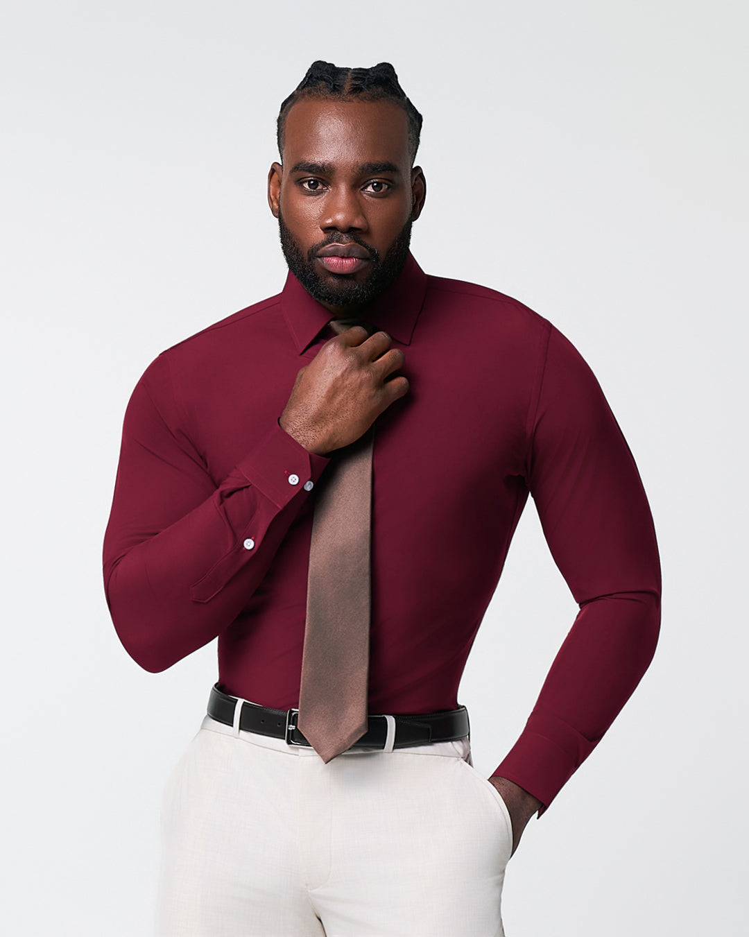 "The Ward" Solid Maroon | State & Liberty Dress Shirts