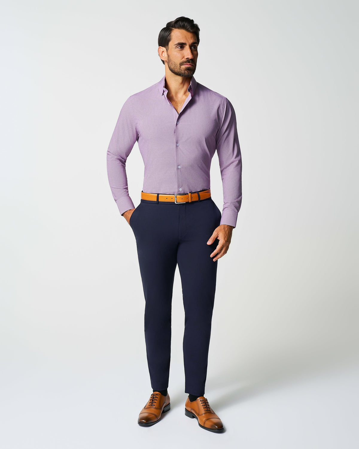 "The Ryan" Dark Purple Micro Check | State & Liberty Dress Shirts
