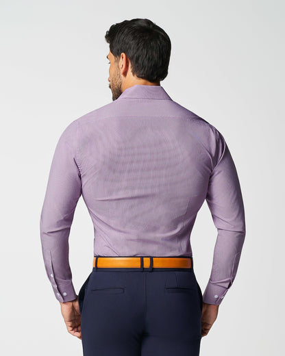 "The Ryan" Dark Purple Micro Check | State & Liberty Dress Shirts