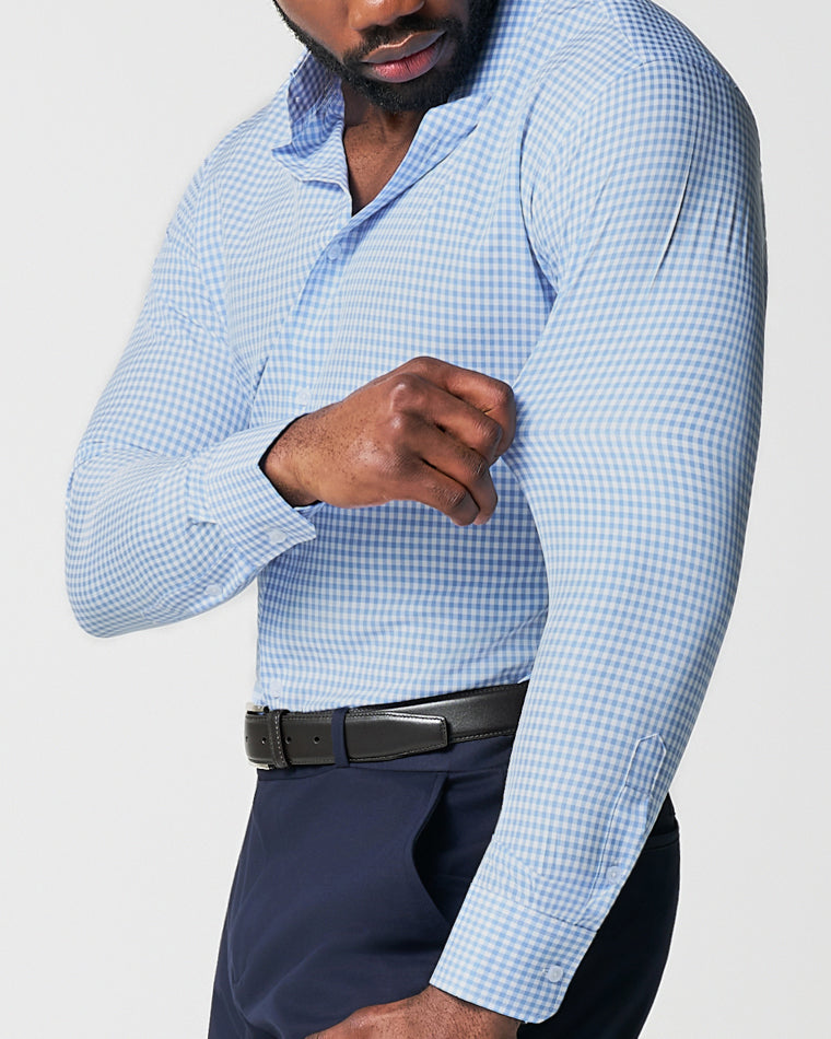 "The Mills" Light Blue Gingham | State & Liberty Dress Shirts