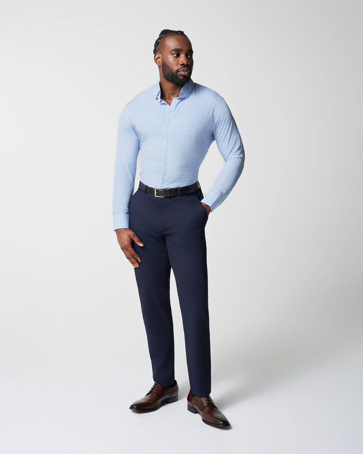 "The Mills" Light Blue Gingham | State & Liberty Dress Shirts